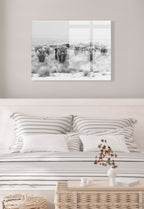 Herd of Highland Cows BW Floating Acrylic Art by The Creative Bunch Studio