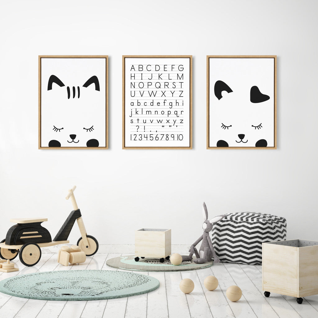 Sylvie Alphabet Penmanship Framed Canvas by The Creative Bunch Studio
