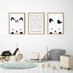 Sylvie Alphabet Penmanship Framed Canvas by The Creative Bunch Studio