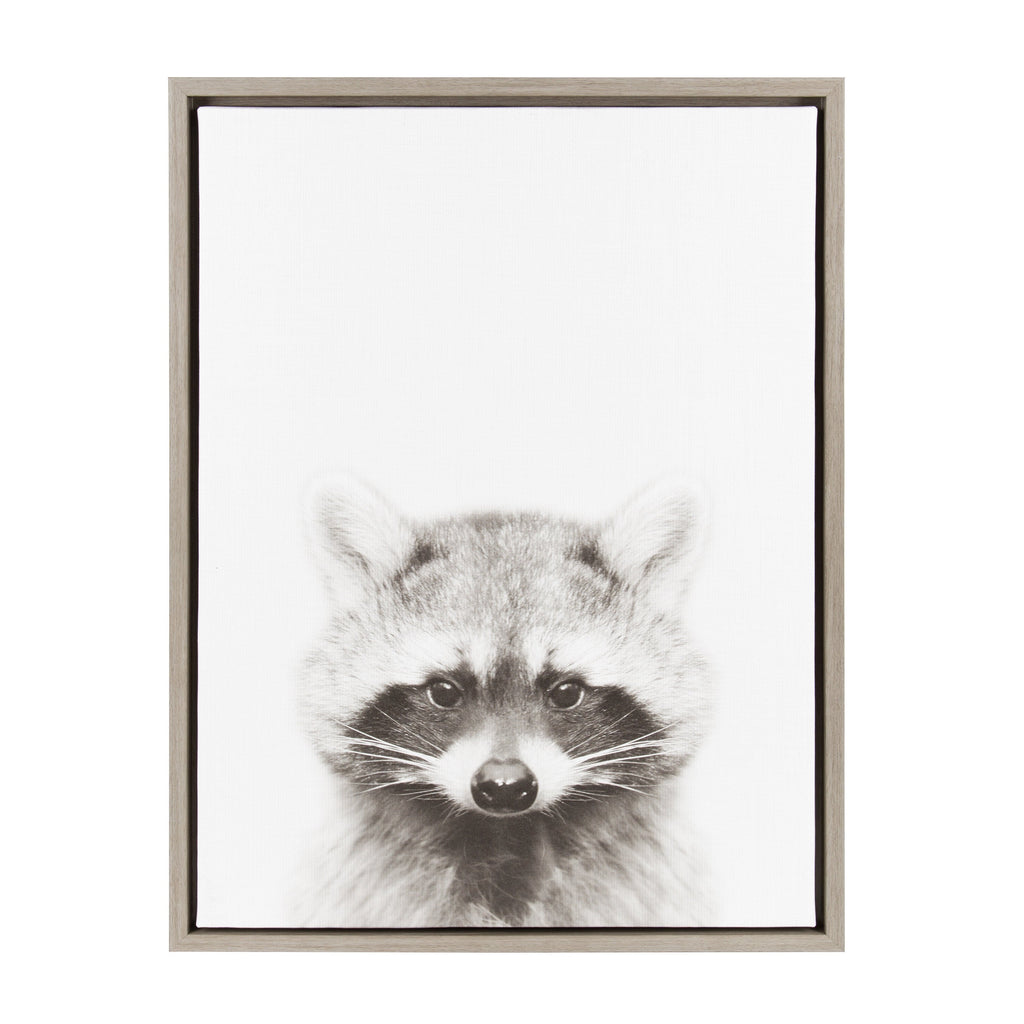 Sylvie Raccoon Framed Canvas by Simon Te Tai