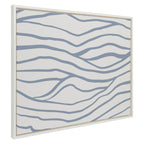 Sylvie Simple Elegant Coastal Waves Framed Canvas by The Creative Bunch Studio