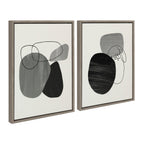 Sylvie 863 Abstract Rocks and 864 On The Rocks Framed Canvas Set by Teju Reval of SnazzyHues