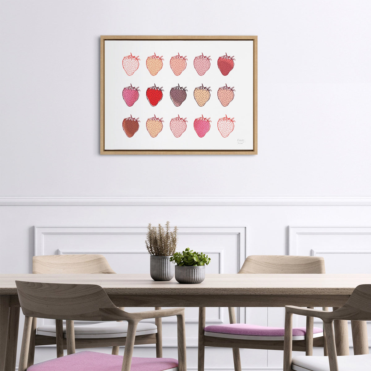 Sylvie Strawberry Fields Print Framed Canvas by Statement Goods