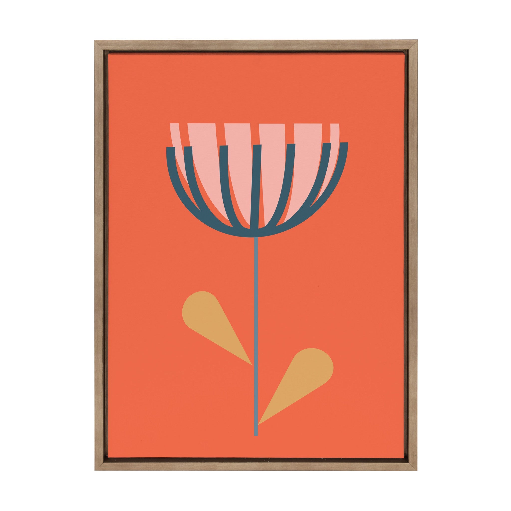 Sylvie Flower in Orange Framed Canvas by Apricot and Birch