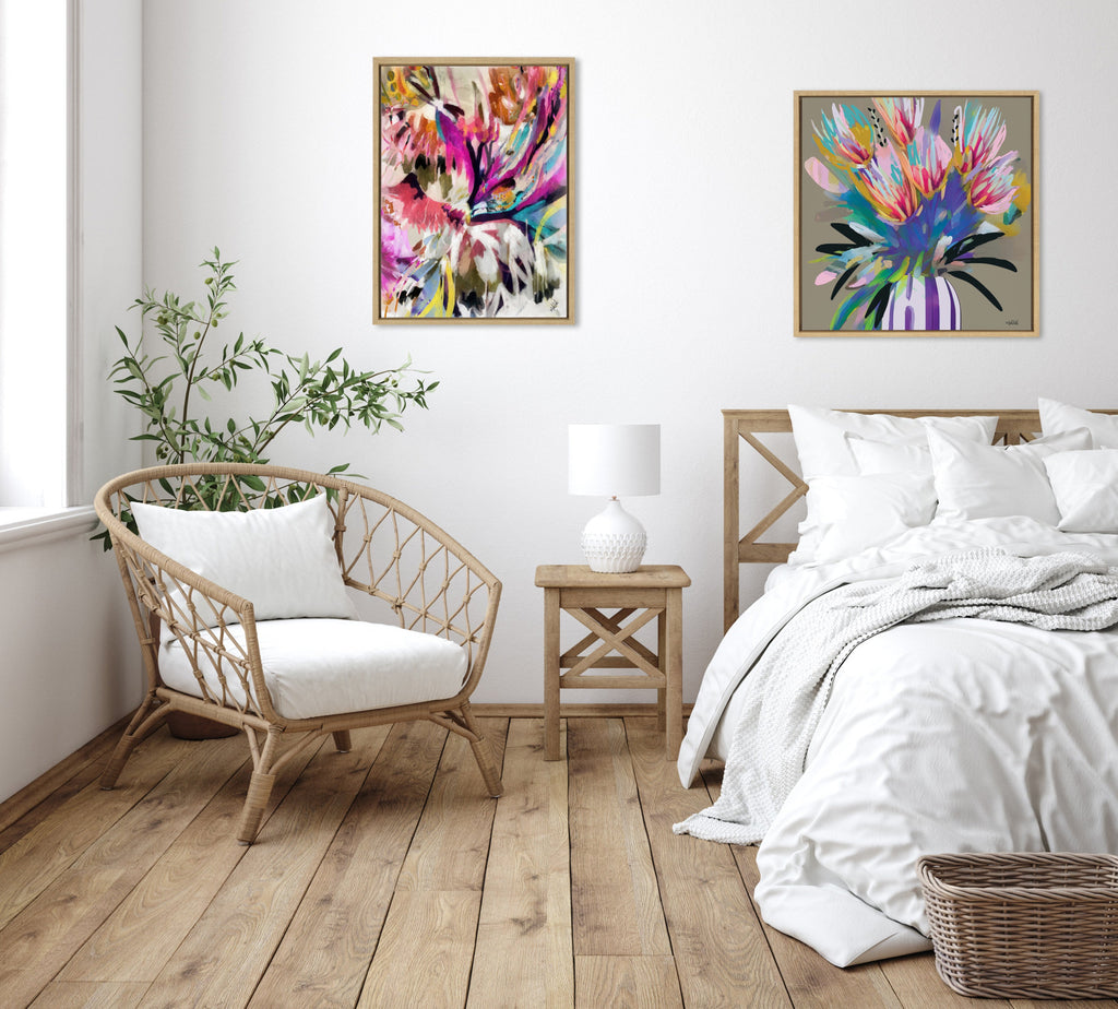 Sylvie Bright Flowers Framed Canvas by Inkheart Designs