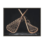 Sylvie Lacrosse Sticks Framed Canvas by Shawn St. Peter