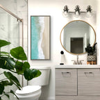 Sylvie Ocean Beach Fantasy Framed Canvas by The Creative Bunch Studio