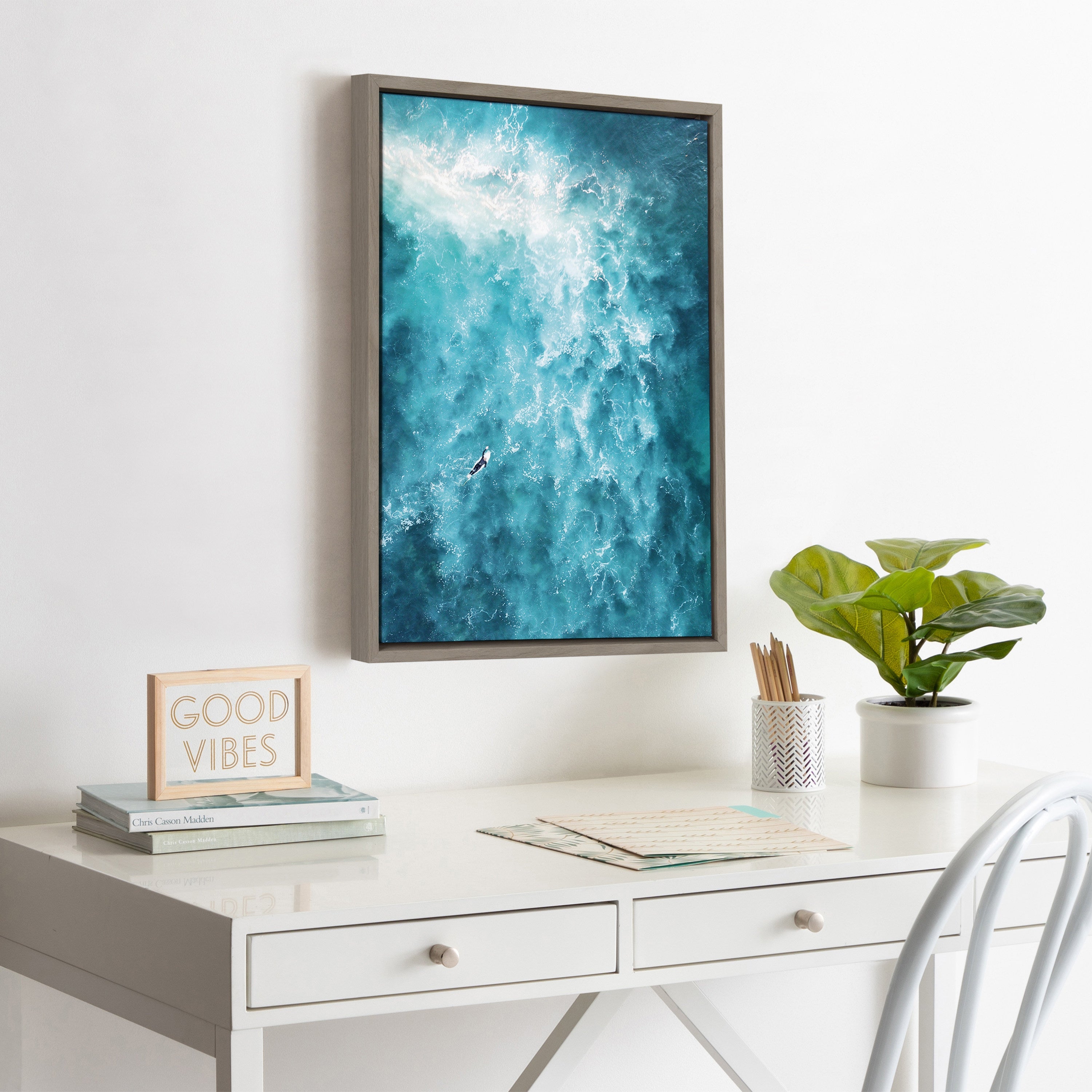 Sylvie La Jolla 7 Framed Canvas by Rachel Bolgov