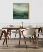 Sylvie Tonal Abstract Sage Green Framed Canvas by The Creative Bunch Studio
