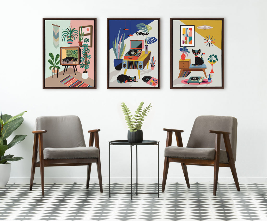 Sylvie TV Cat Bed Framed Canvas by Rachel Lee of My Dream Wall