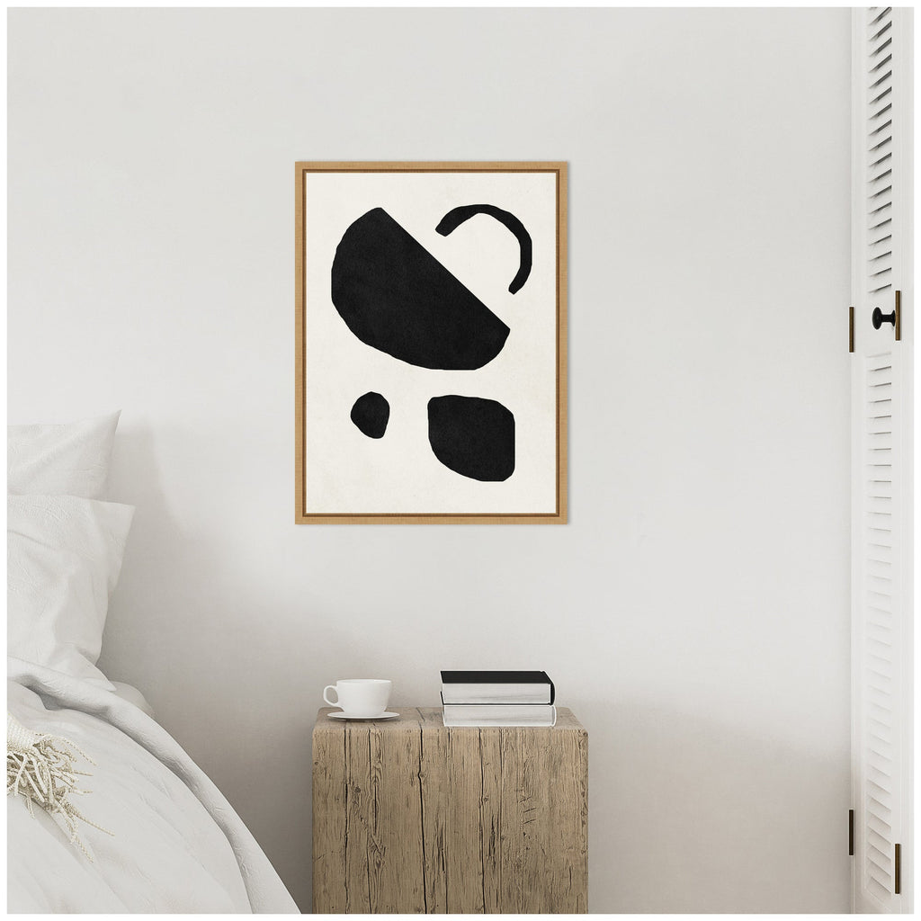 Sylvie Black Geometric Abstract 2 Framed Canvas by July Art Prints
