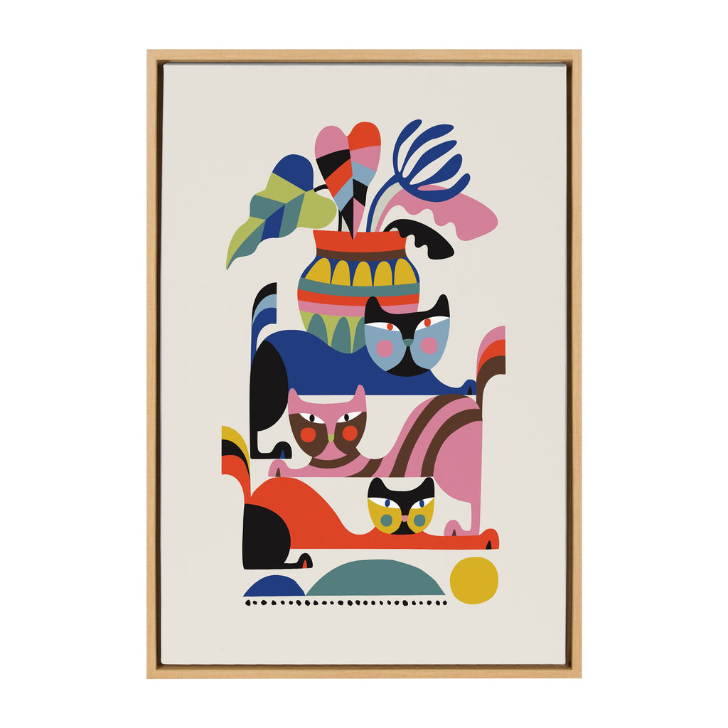 Sylvie 3 Cats Framed Canvas by Rachel Lee of My Dream Wall