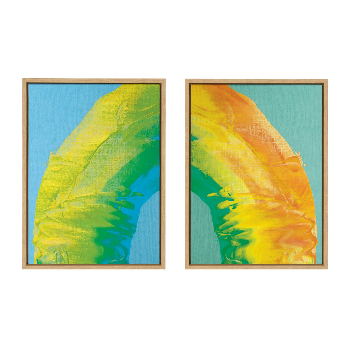 Sylvie MP Rainbow Sorbet 1 and 2 Framed Canvas Set by Mentoring Positives