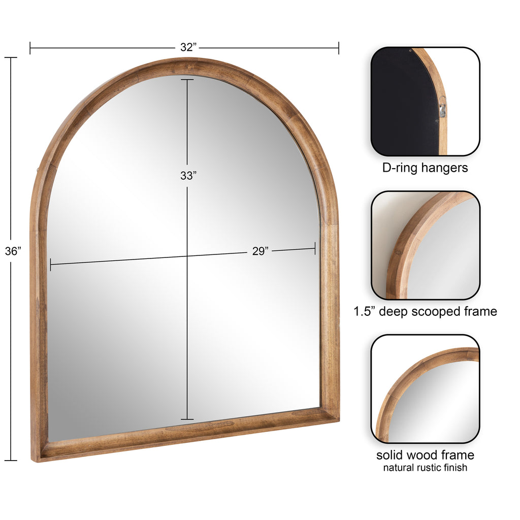 Hatherleigh Arch Wood Wall Mirror