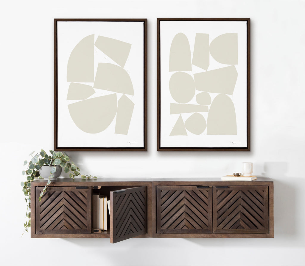 Sylvie Constructed II Neutral Framed Canvas by Statement Goods