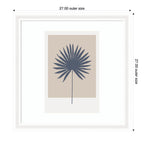 Muted Tan and Blue Colorblock Botanical Palm by The Creative Bunch Studio Framed Wall Art Print