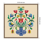 Floral Blue Vase 02 by Rachel Lee Framed Canvas Wall Art Print