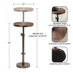 Engles Adjustable Embossed Metal Table and Plant Stand