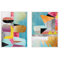 NC Objet 1 & 2 2 Piece Framed Canvas Wall Art Set by Nikki Chu
