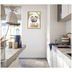 Sylvie Elephant Back in Palm Bathtub Framed Canvas by Amy Peterson