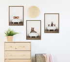 Sylvie Three Little Bears in Vintage Bathtub Framed Canvas by Amy Peterson Art Studio