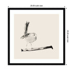 Sketched Bird On Branch by Danushka Abeygoda Framed Wall Art Print