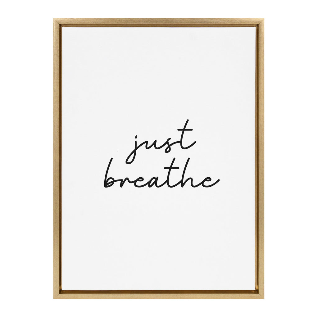 Sylvie Just Breathe BW Framed Canvas by The Creative Bunch Studio
