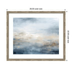 Framed Art Tonal Abstract Oceanic Nautical Serenity Blue Horizontal by The Creative Bunch Studio