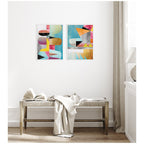NC Objet 1 & 2 2 Piece Framed Canvas Wall Art Set by Nikki Chu