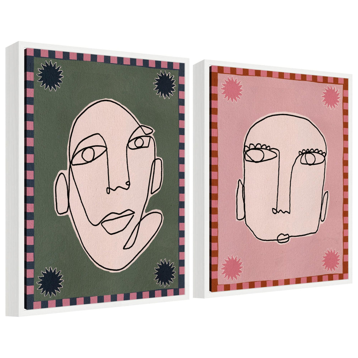 Sylvie Under the Sun 1 and 5 Framed Canvas Art Set by Shatha Al Dafai