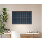 Framed Fabric Pinboard Navy Blue Plaid Wall Organization
