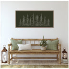 Sylvie Framed Canvas Minimalist Evergreen Trees Sketch by The Creative Bunch Studio