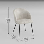 Velvet Upholstery Side Chairs 2 Piece Set With Metal Legs Modern Home Furniture - Beige