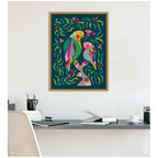 Budgies by Rachel Lee Framed Canvas Wall Art Print
