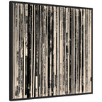 33 RPM Black and White Square by Robert Cadloff Framed Canvas Wall Art Print
