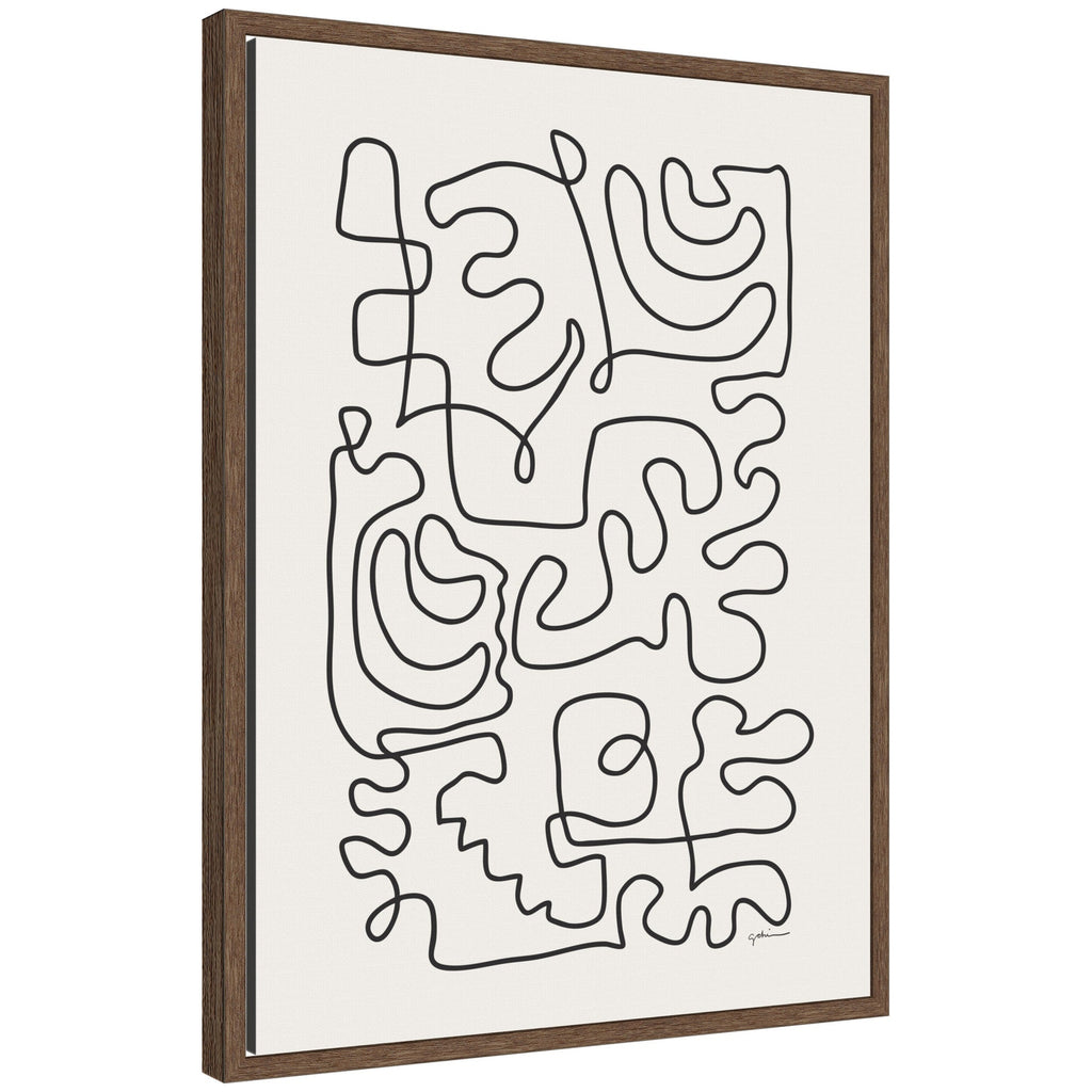Connected Lines by Gabrielly Guedes Framed Canvas Wall Art Print