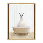 Sylvie Llama Farmhouse Bath Framed Canvas by Amy Peterson Art Studio