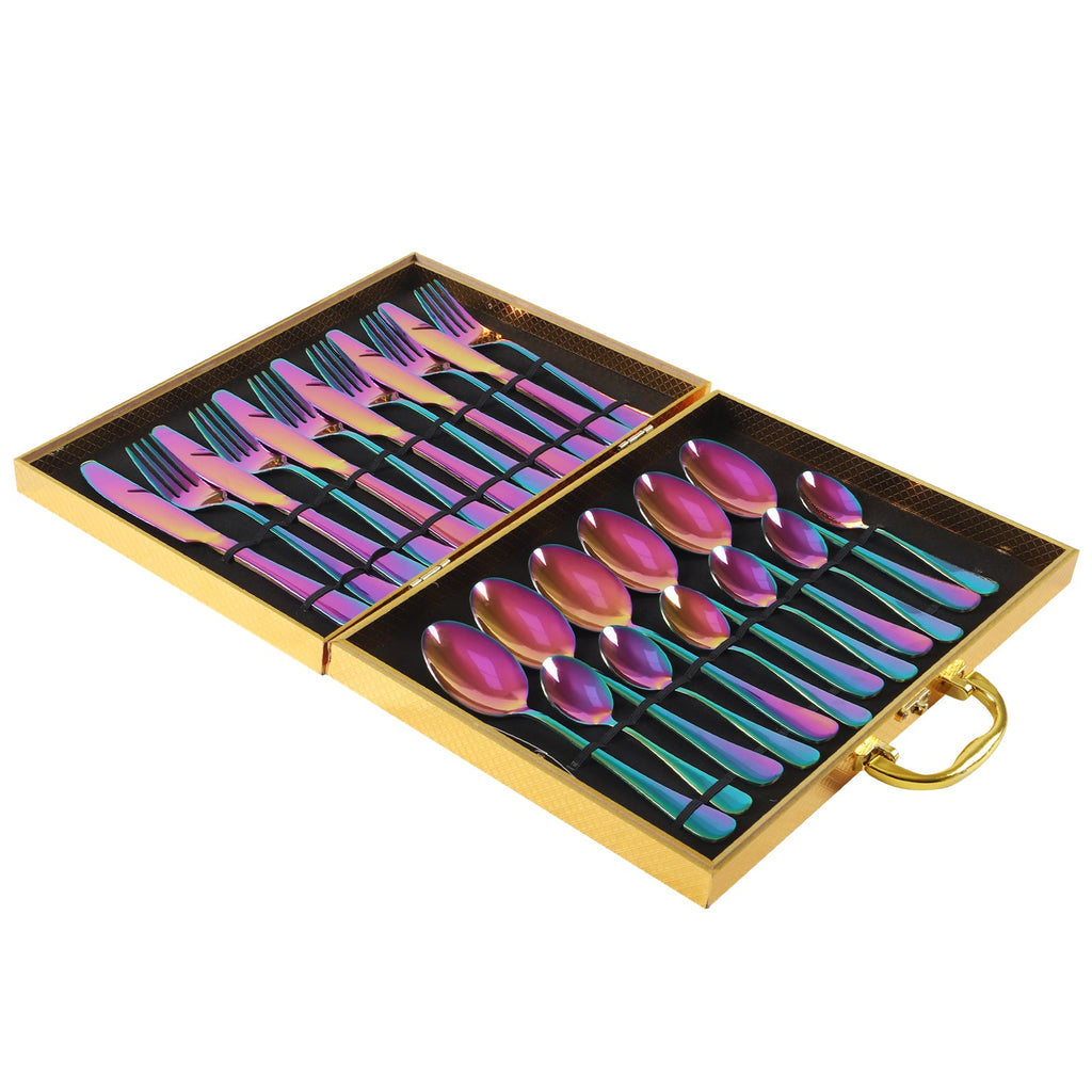 CasaFoyer 24 pcs Stainless Steel Tableware Set with Box