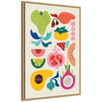 Sylvie Modern Colorful Abstract Fruits Framed Canvas by Rachel Lee