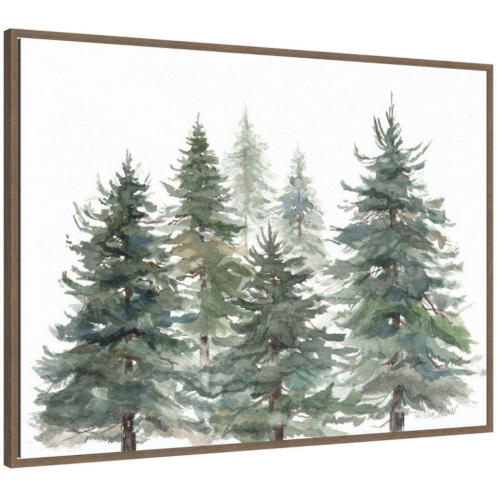Sylvie Framed Canvas Pines And Evergreens by Patricia Shaw