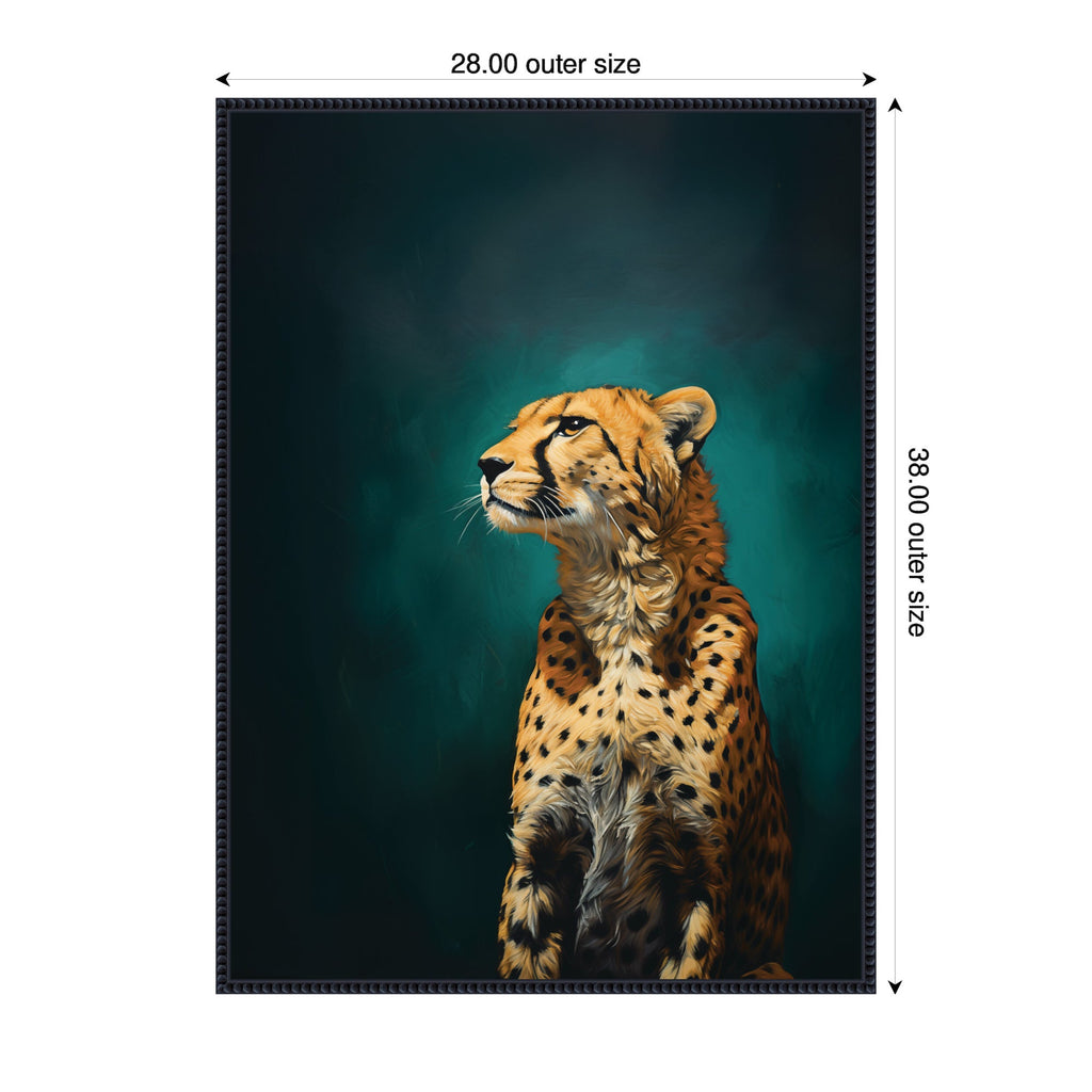 Twilight Teal Leopard by The Creative Bunch Studio Framed Canvas Wall Art Print
