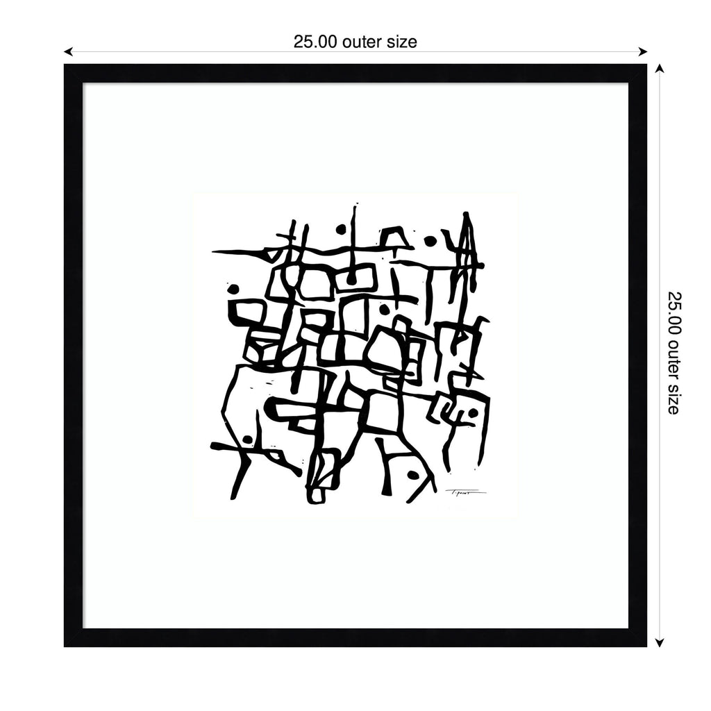 Organic Lines BW Grayscale by Statement Goods Framed Wall Art Print