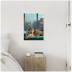 Sylvie Graceful Tiger in New York Framed Canvas by Michael Schauer