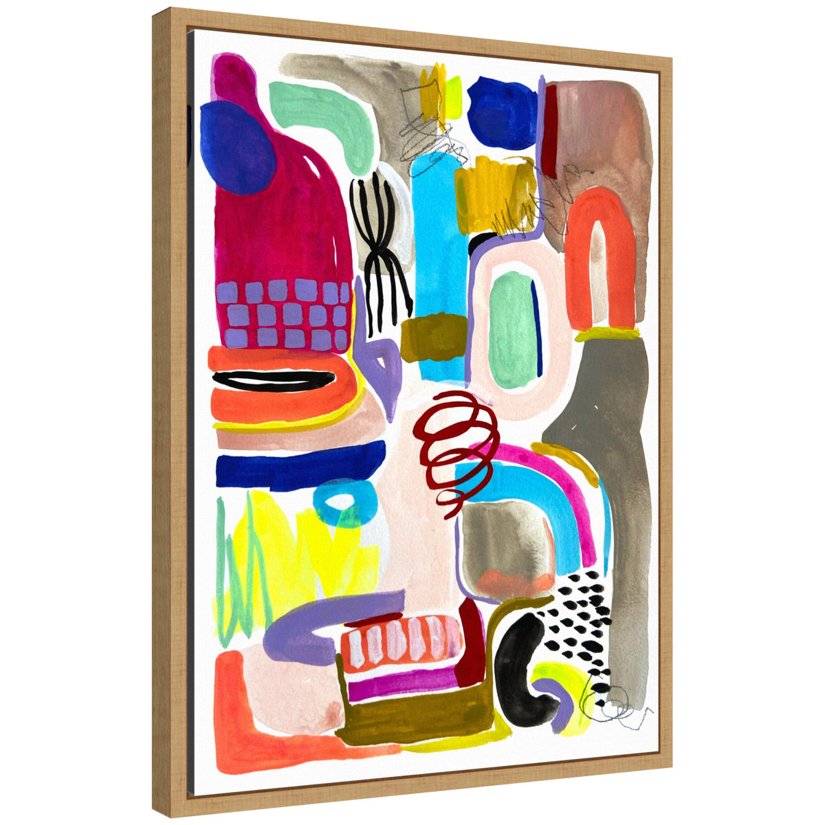 Sylvie Abstract 12 Framed Canvas by Emma Daisy