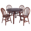 Marbelle 5Pc Drop Leaf Dining Table with 4 Windsor Chairs, Walnut
