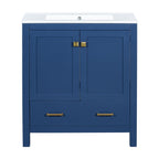 Bathroom Vanity With Single Sink, Combo Cabinet Undermount Sink, Bathroom Storage Cabinet With Two Doors And A Drawer, Soft Closing, Multifunctional Storage, Solid Wood Frame