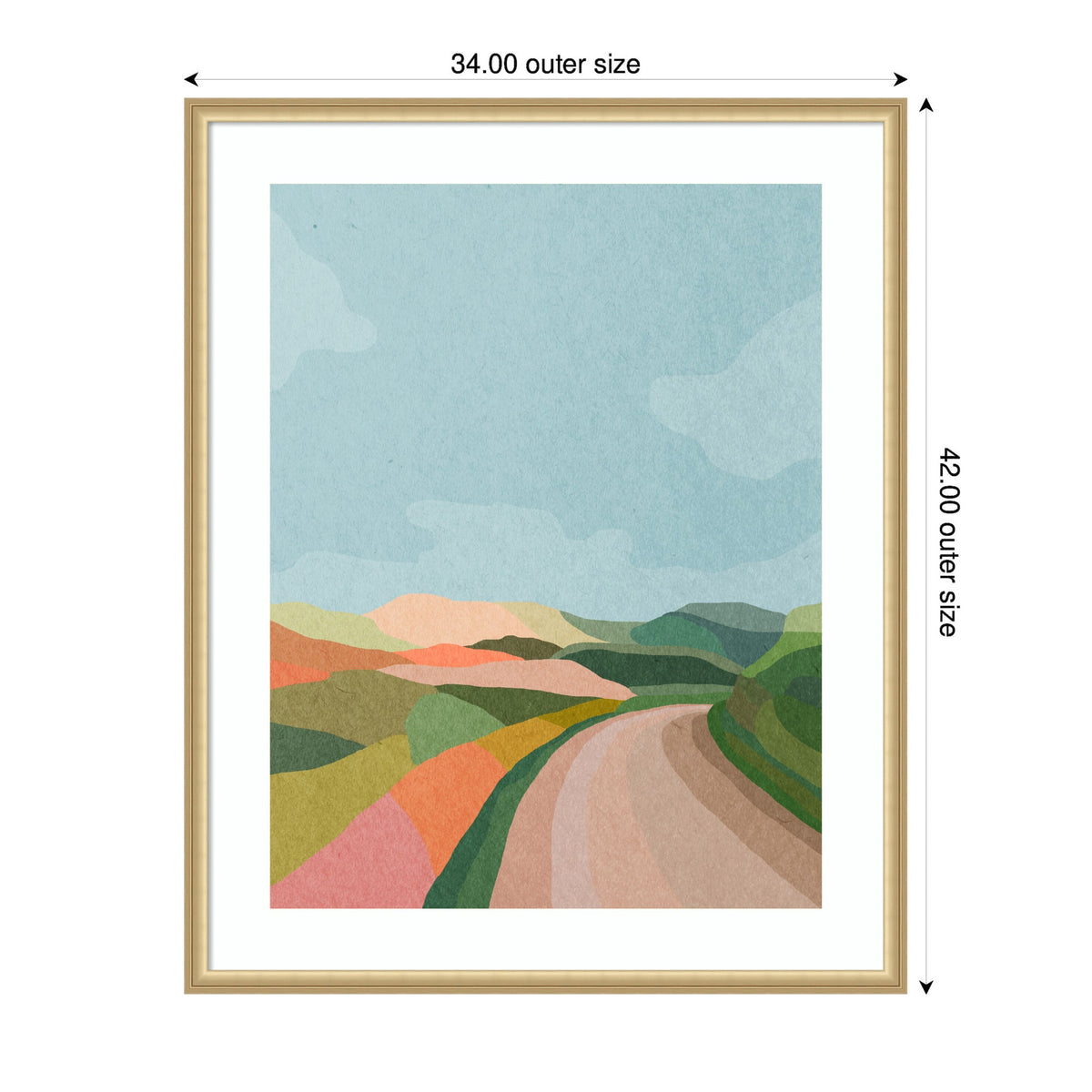 Framed Art Beautiful Landscape with Road by July Art Prints