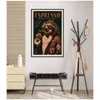 WG Espresso Sloth by The Whiskey Ginger Framed Canvas Wall Art Print