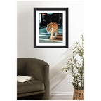 Framed Art Tiger in the City at Night 2 by Michael Schauer