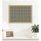 Framed Fabric Pinboard Sage Green Plaid Wall Organization